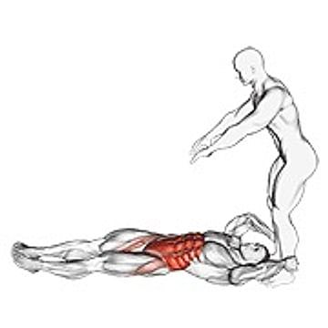 Assisted Lying Leg Raise With Lateral Throw Down